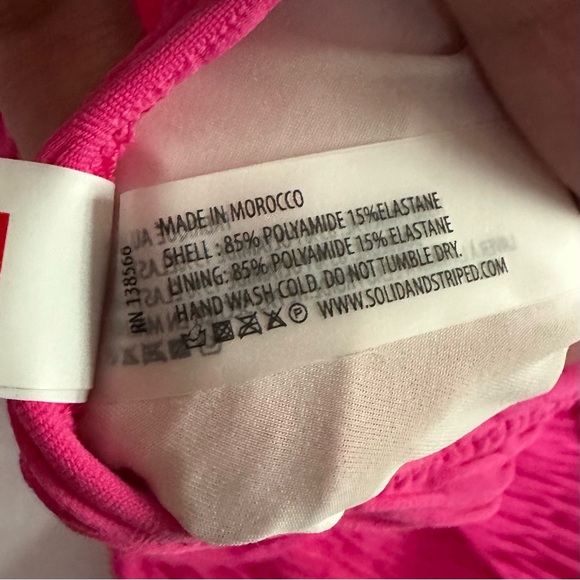 Solid & Striped Women's NWOT Hot Pink The Spencer Belted One Piece Swimsuit Swim - Picture 7 of 7